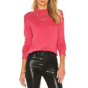 One Grey Day NWT Jazz Pullover Distressed Mock Neck Sweater in Pink Womens XS